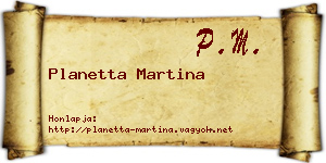 Planetta Martina névjegykártya